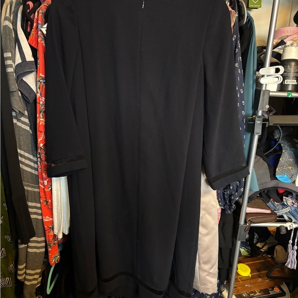 The Kooples Black Midi Crepe Shift Dress - Picture 2 of 4